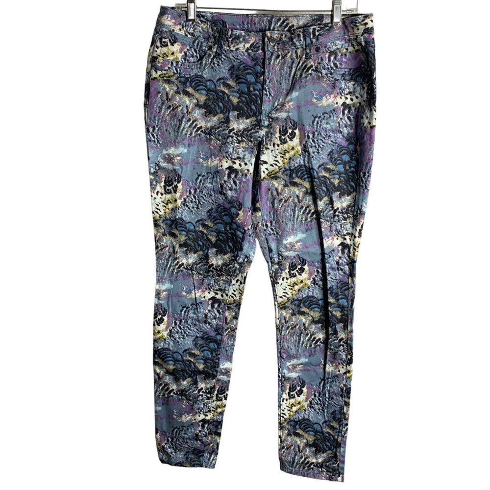 Simply Vera Mid Rise Skinny Jeans 10 Multicolored Pockets Button Zip Belt Loops